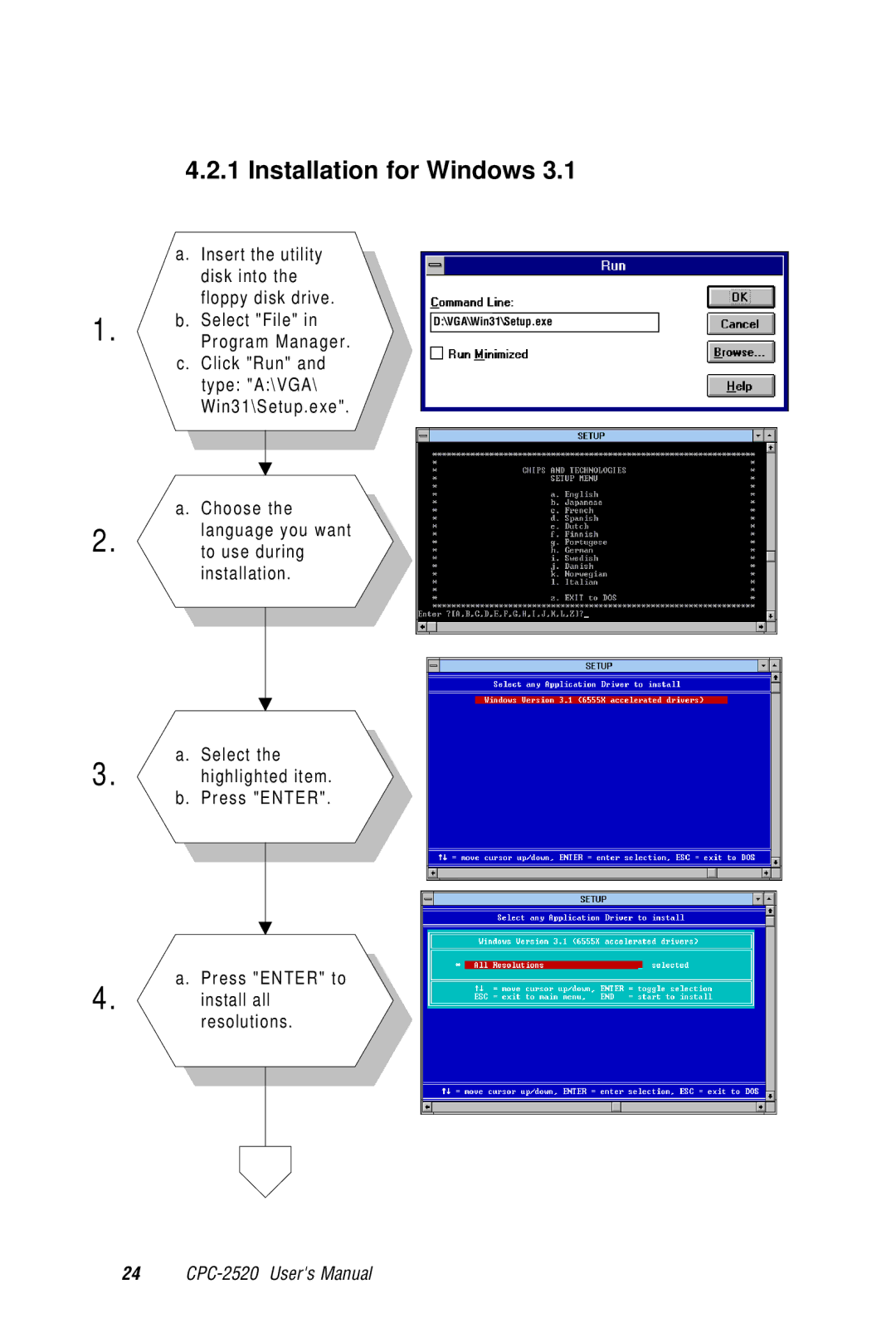 Advantech CPC-2520 user manual Installation for Windows 