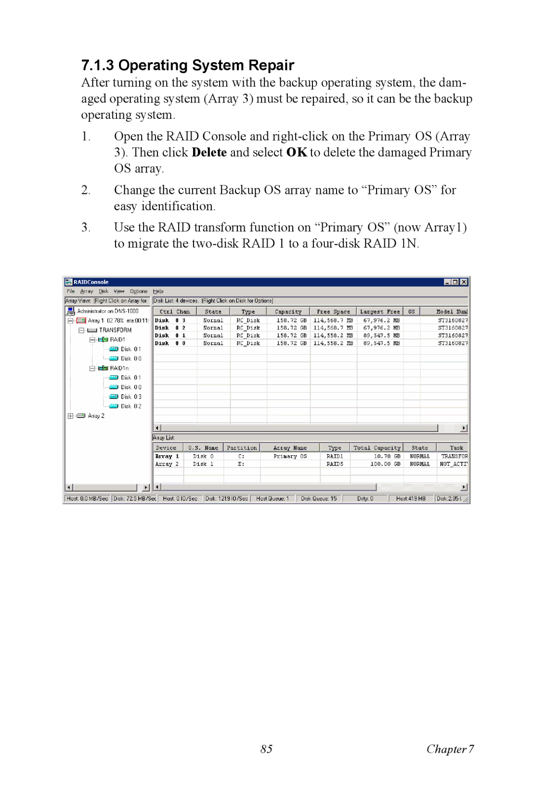 Advantech DNS-3200 user manual Operating System Repair 