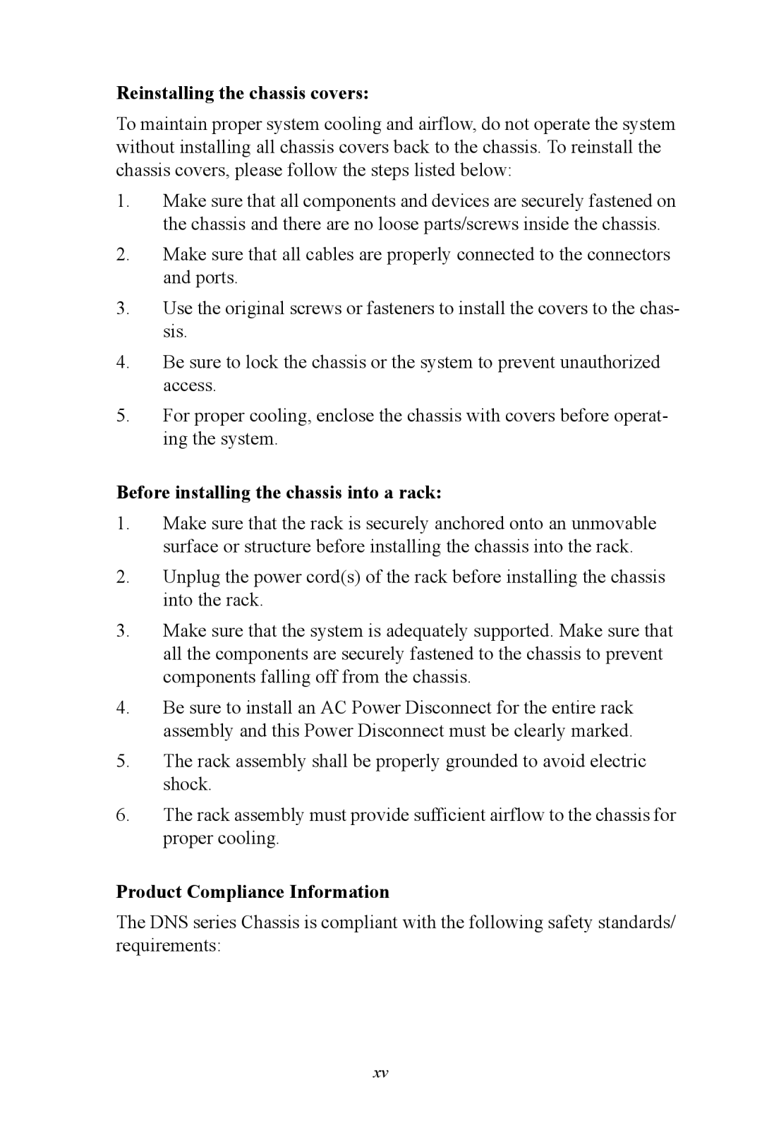 Advantech DNS-3200 user manual Reinstalling the chassis covers, Before installing the chassis into a rack 