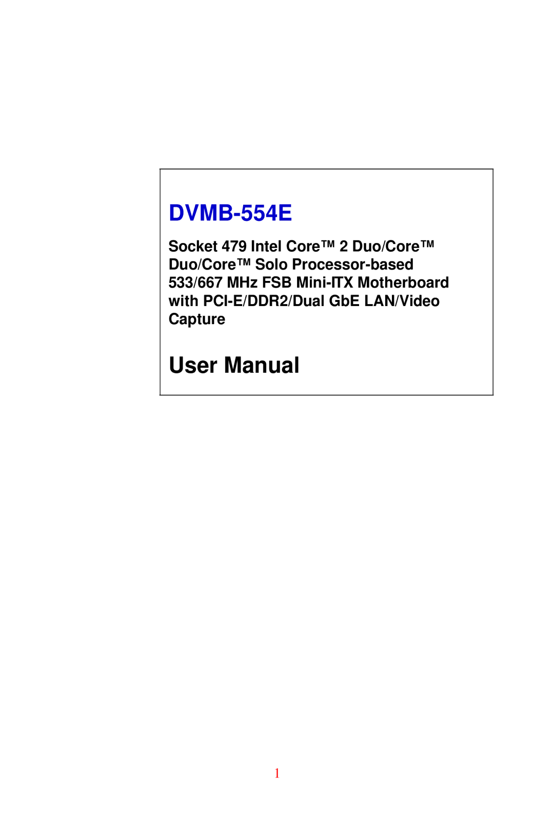 Advantech DVMB-554E user manual 