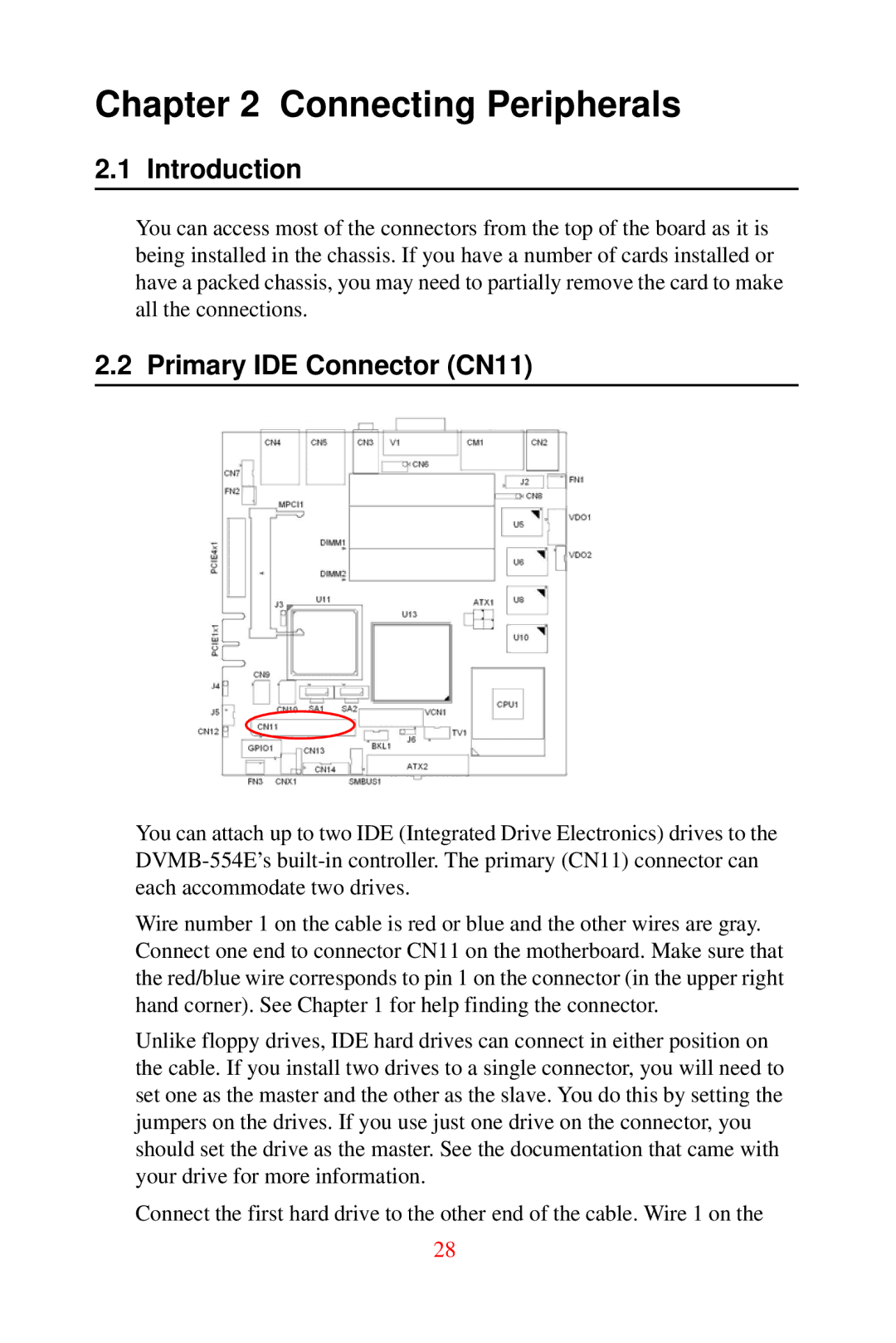 Advantech DVMB-554E user manual Introduction, Primary IDE Connector CN11 