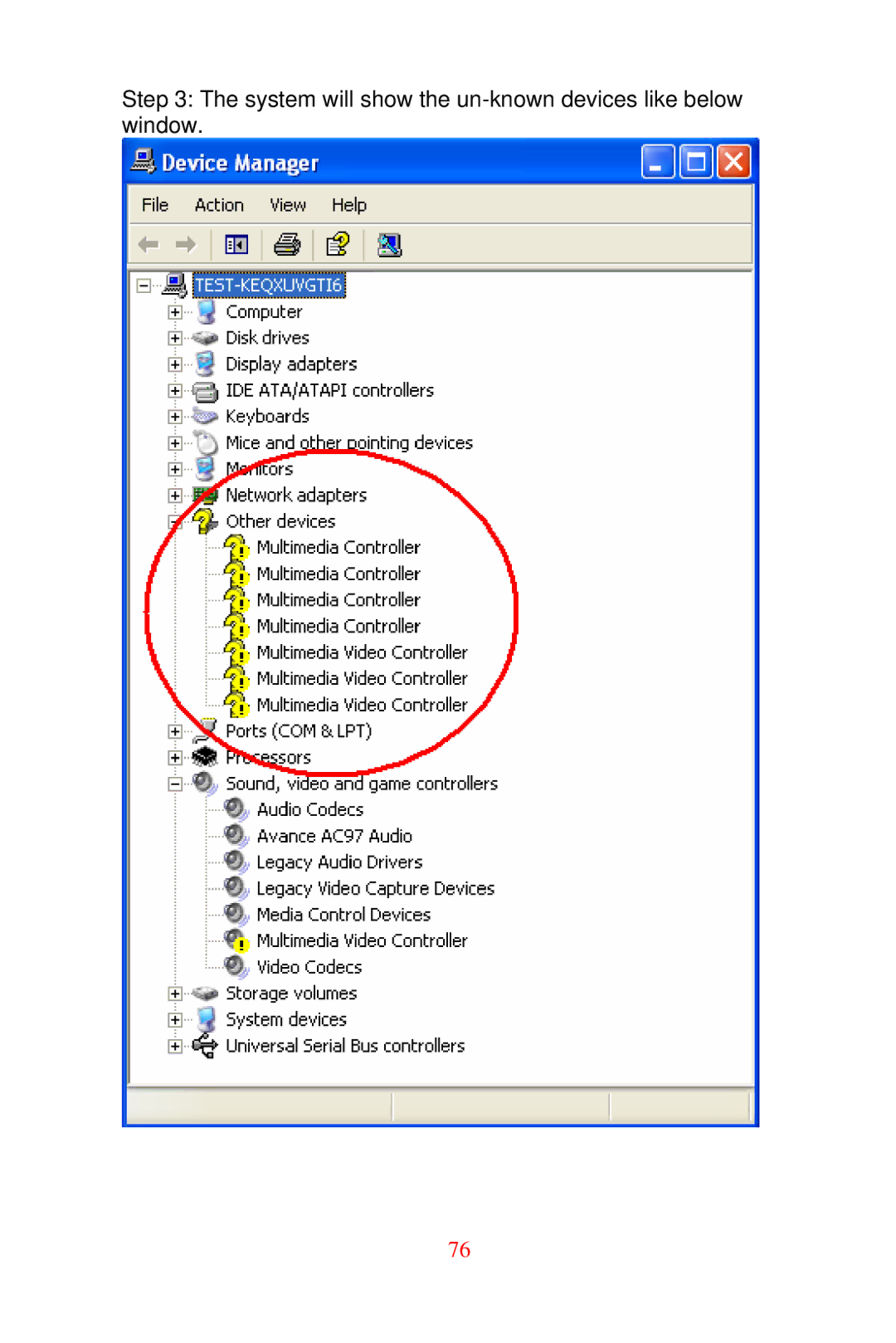 Advantech DVMB-554E user manual System will show the un-known devices like below window 