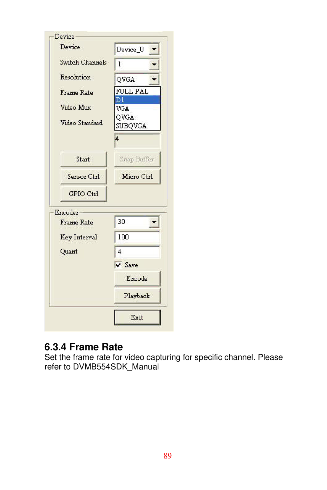 Advantech DVMB-554E user manual Frame Rate 