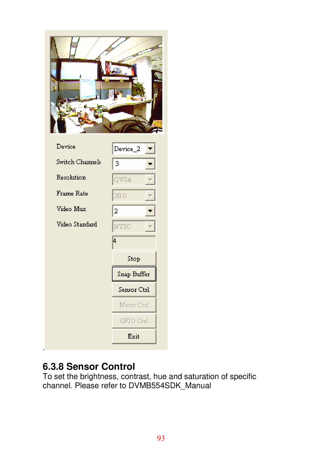 Advantech DVMB-554E user manual Sensor Control 