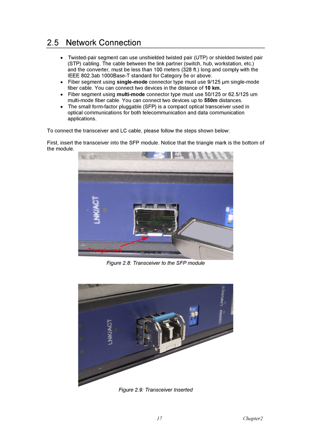 Advantech EKI-2741LX, EKI-12741F, EKI-2741SX, Fiber Optic Media Converter Network Connection, Transceiver to the SFP module 