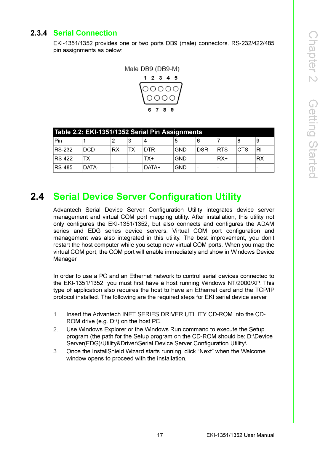 Advantech EKI-1351, EKI-1352 manual Serial Device Server Configuration Utility, Serial Connection 