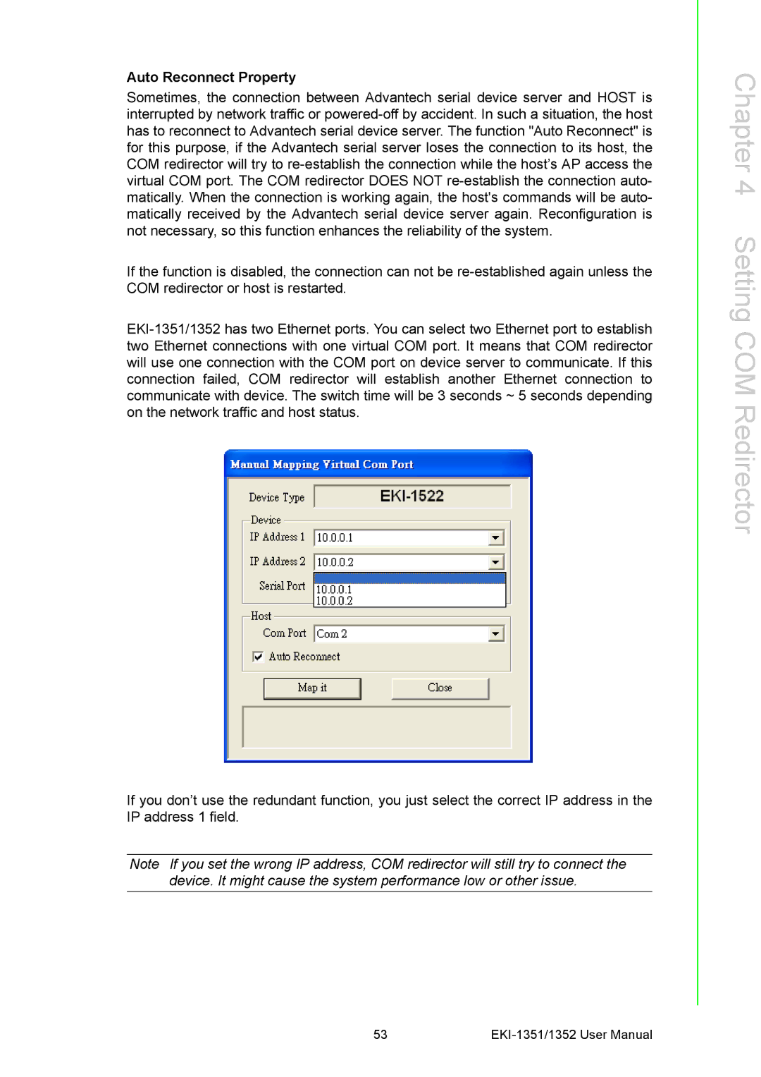 Advantech EKI-1351, EKI-1352 manual Auto Reconnect Property 