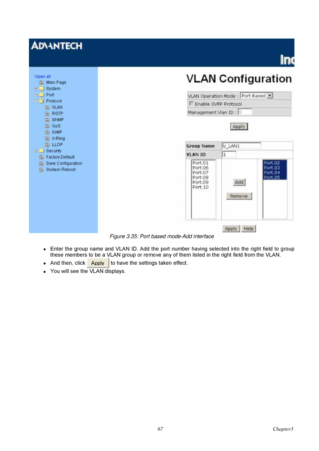 Advantech EKI-7657C user manual Port based mode-Add interface 