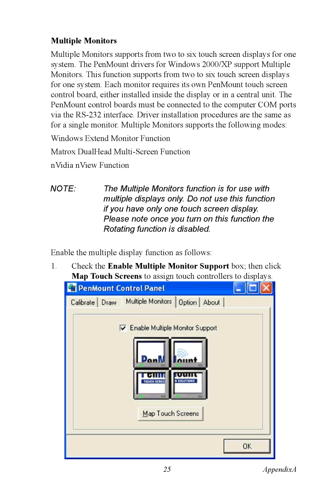 Advantech FPM-3150 Series user manual Multiple Monitors 