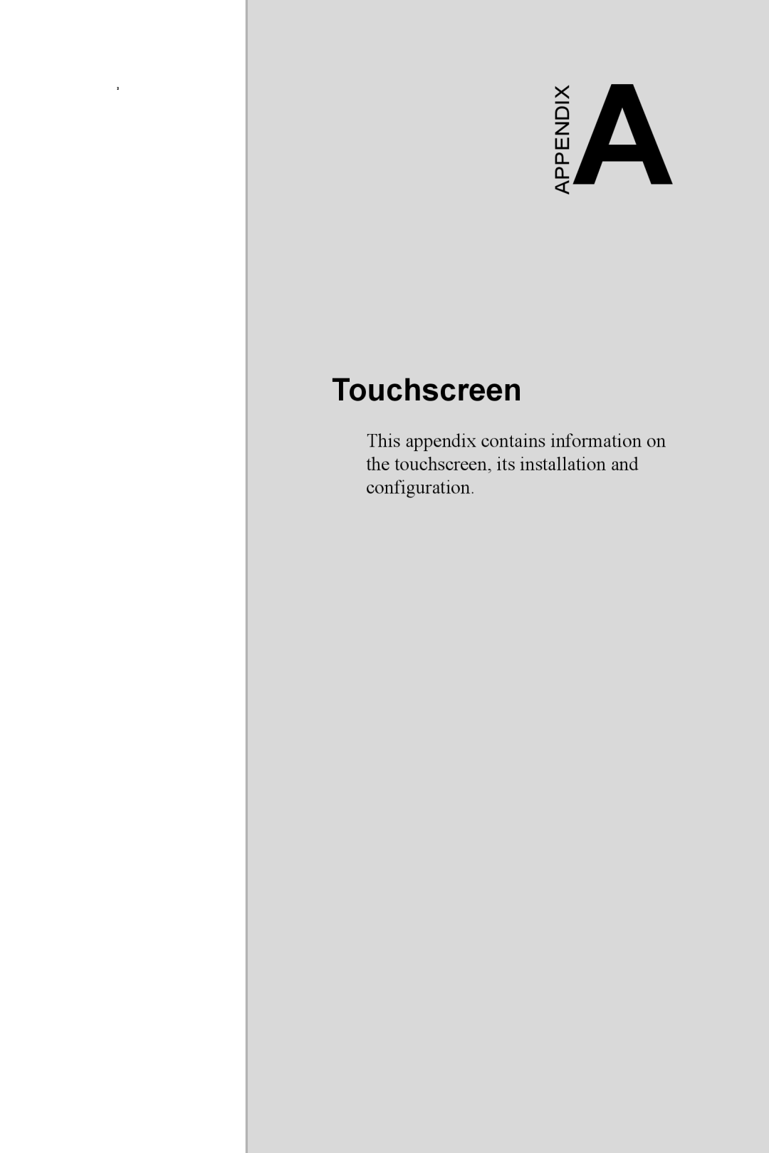Advantech FPM-3150 Series user manual Touchscreen, Appendix A 