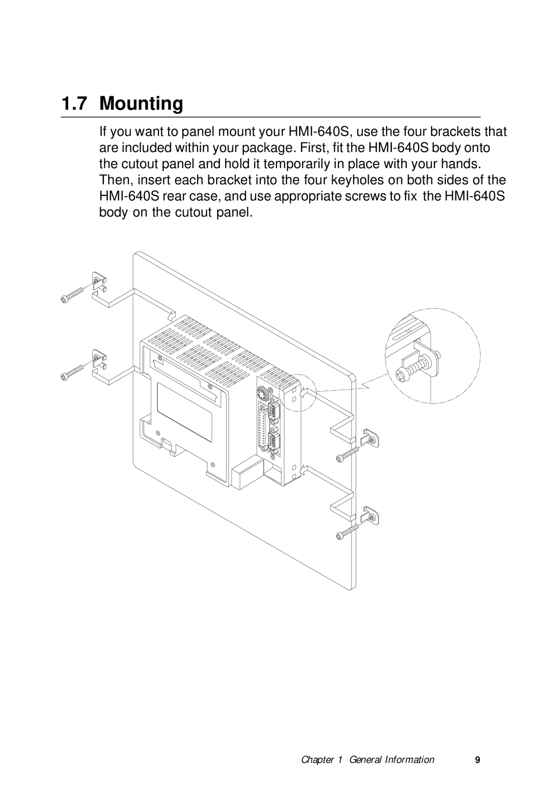 Advantech HMI-640S user manual Mounting 