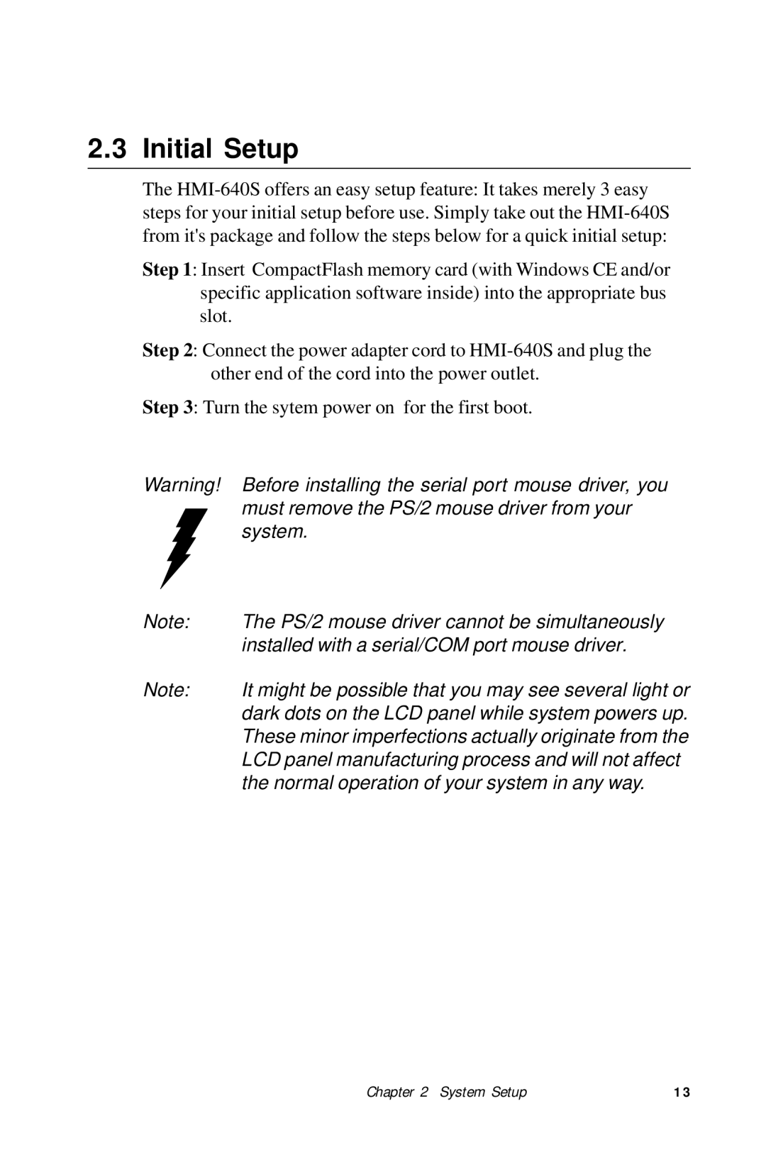 Advantech HMI-640S user manual Initial Setup 