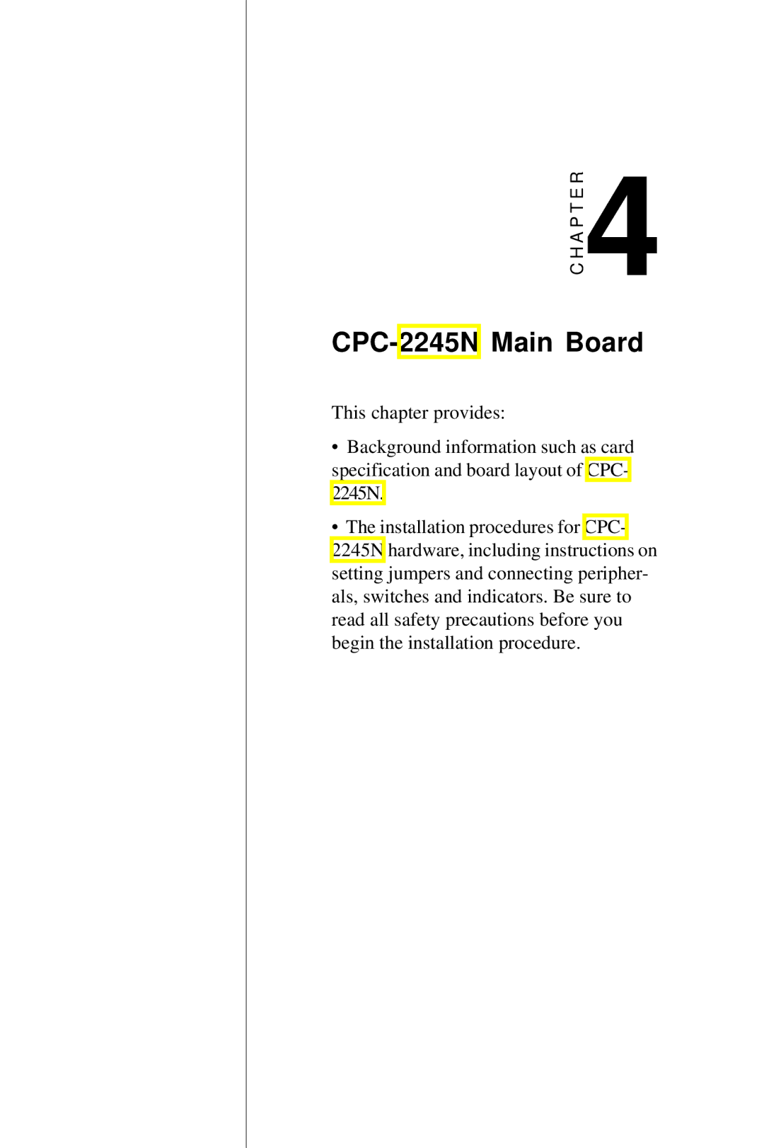 Advantech HMI-640S user manual CPC-2245N Main Board 