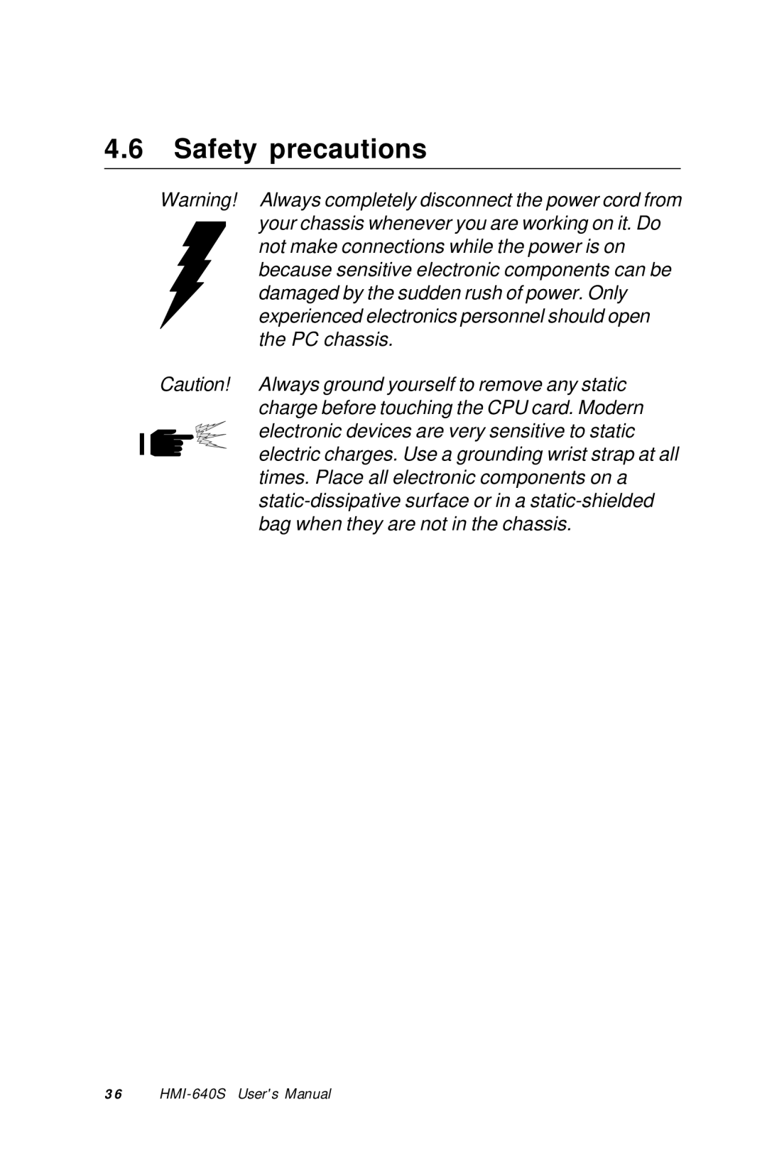 Advantech HMI-640S user manual Safety precautions 