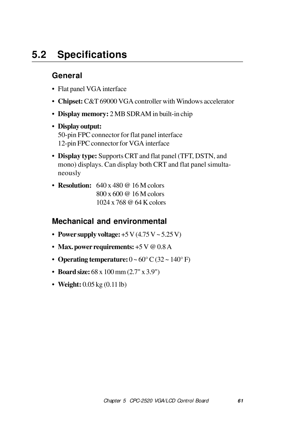 Advantech HMI-640S user manual Display output 