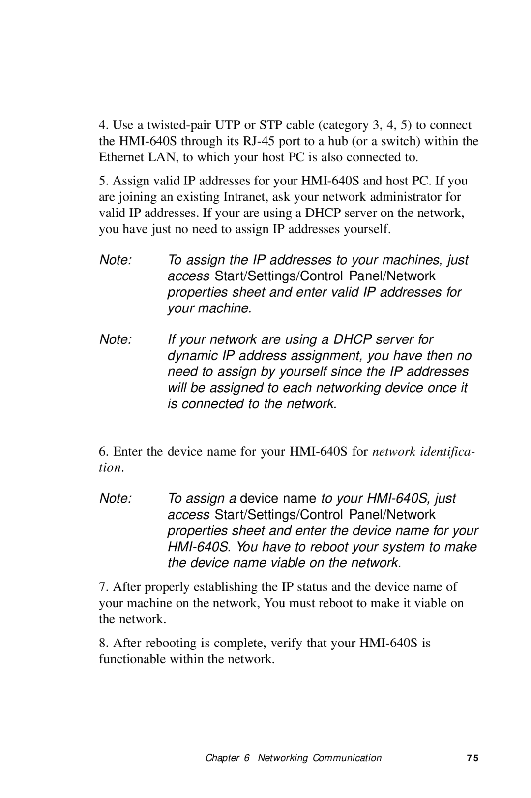 Advantech HMI-640S user manual To assign the IP addresses to your machines, just 