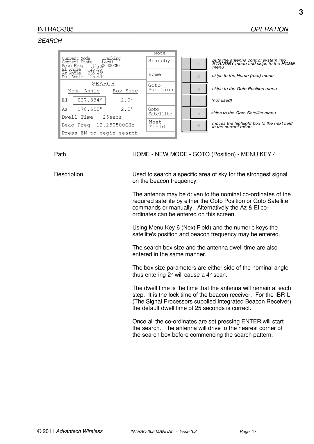 Advantech INTRAC-305 user manual Operation, Search 