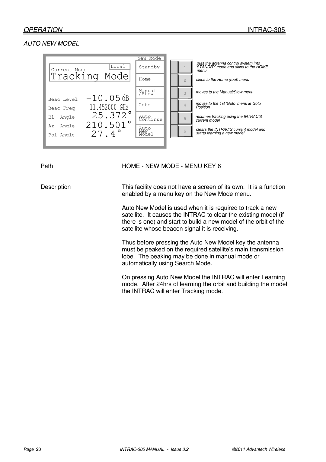 Advantech INTRAC-305 user manual Auto NEW Model 