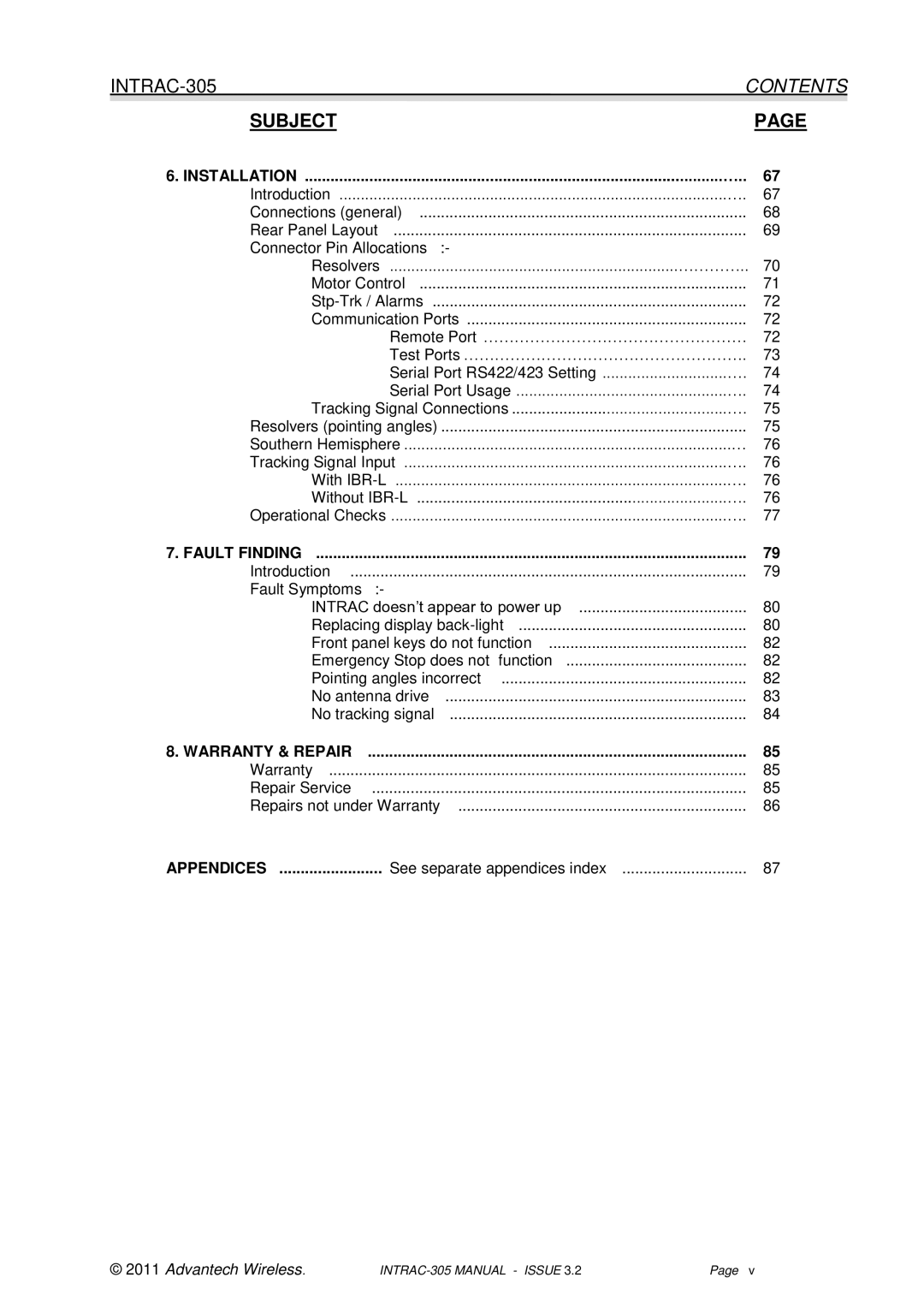 Advantech INTRAC-305 user manual Contents, Installation 