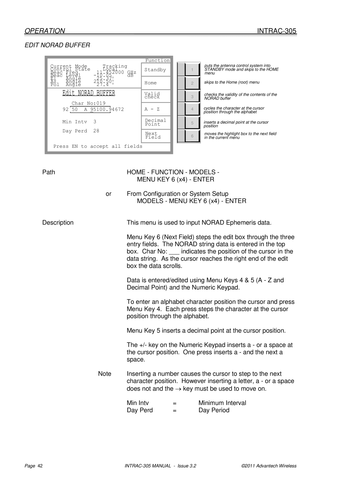 Advantech INTRAC-305 user manual Edit Norad Buffer 