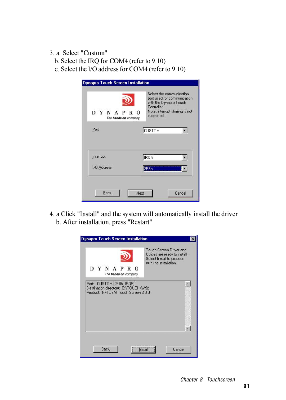 Advantech IPPC-9120, IPPC-9150 user manual Touchscreen 