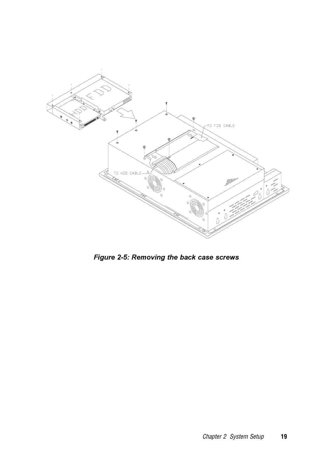 Advantech IPPC-9120, IPPC-9150 user manual Removing the back case screws 