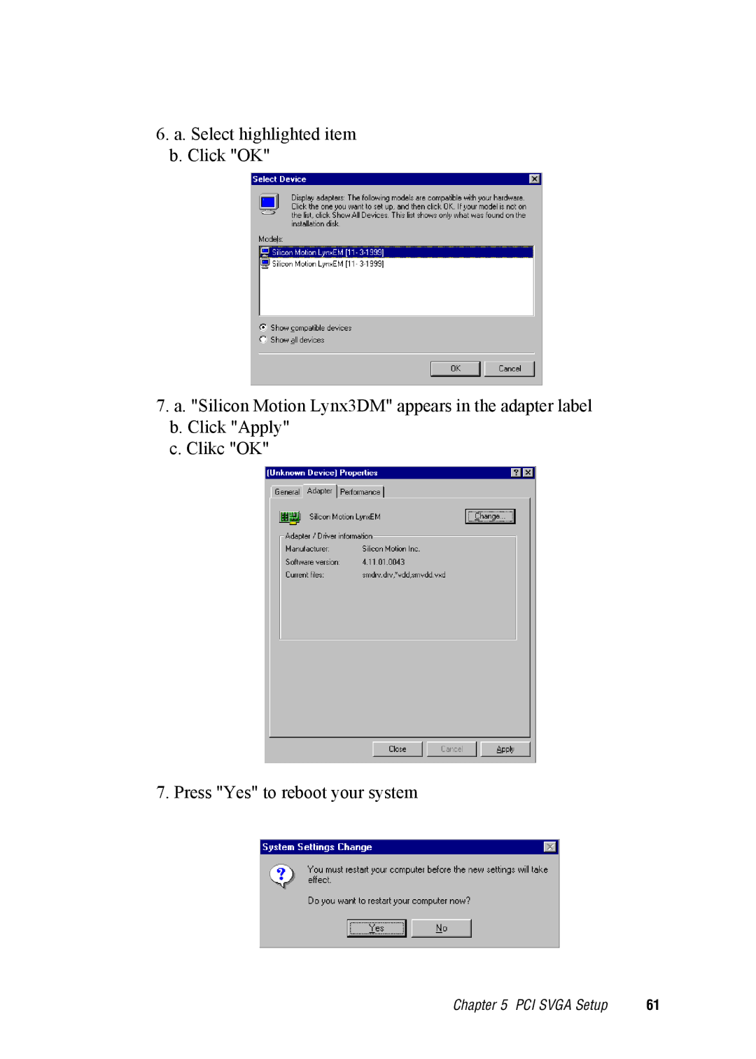 Advantech IPPC-9120, IPPC-9150 user manual PCI Svga Setup 