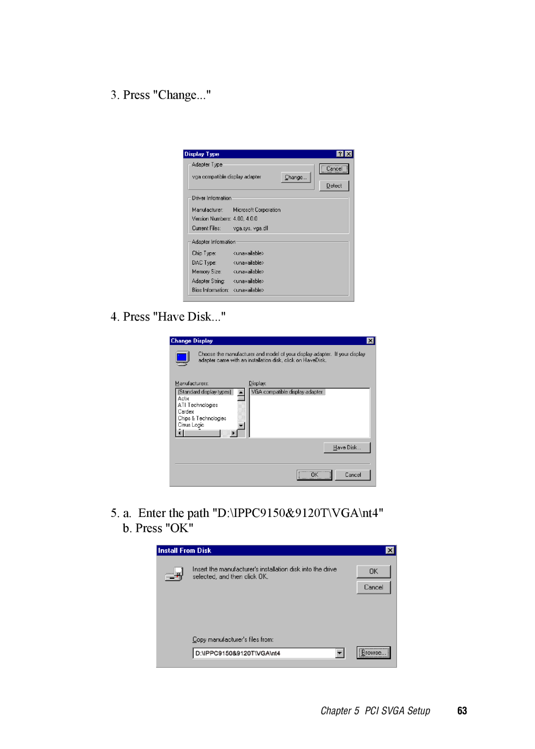 Advantech IPPC-9120, IPPC-9150 user manual PCI Svga Setup 