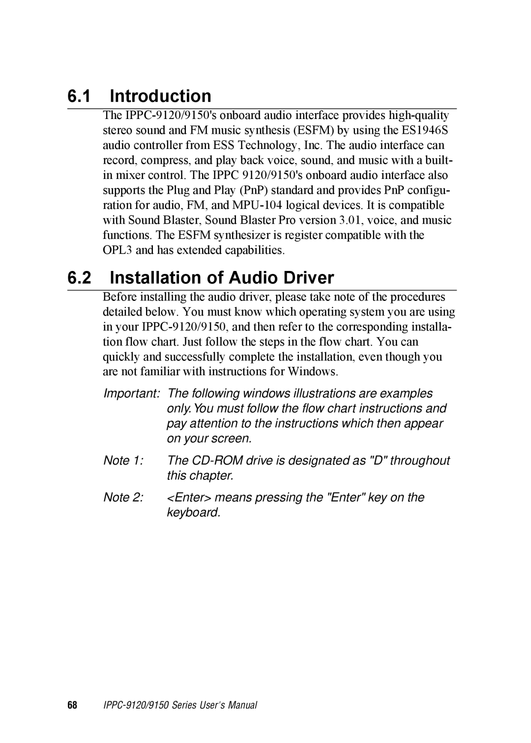 Advantech IPPC-9150, IPPC-9120 user manual Introduction, Installation of Audio Driver 