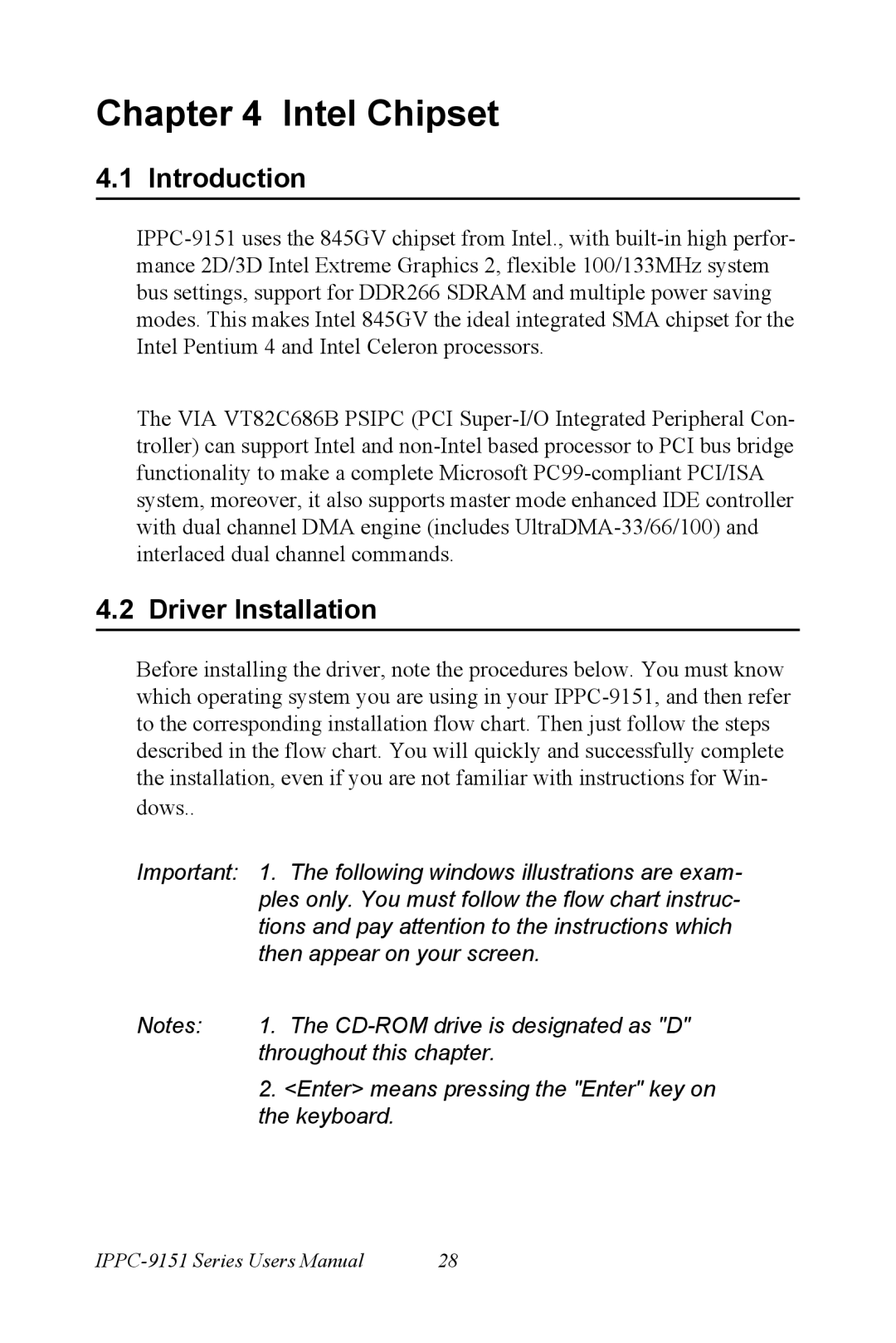 Advantech IPPC-9151 Series user manual Introduction, Driver Installation 