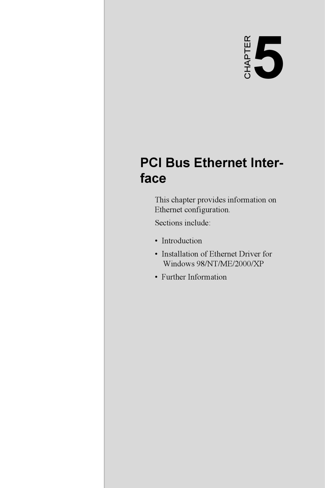 Advantech IPPC-9151 Series user manual PCI Bus Ethernet Inter- face 