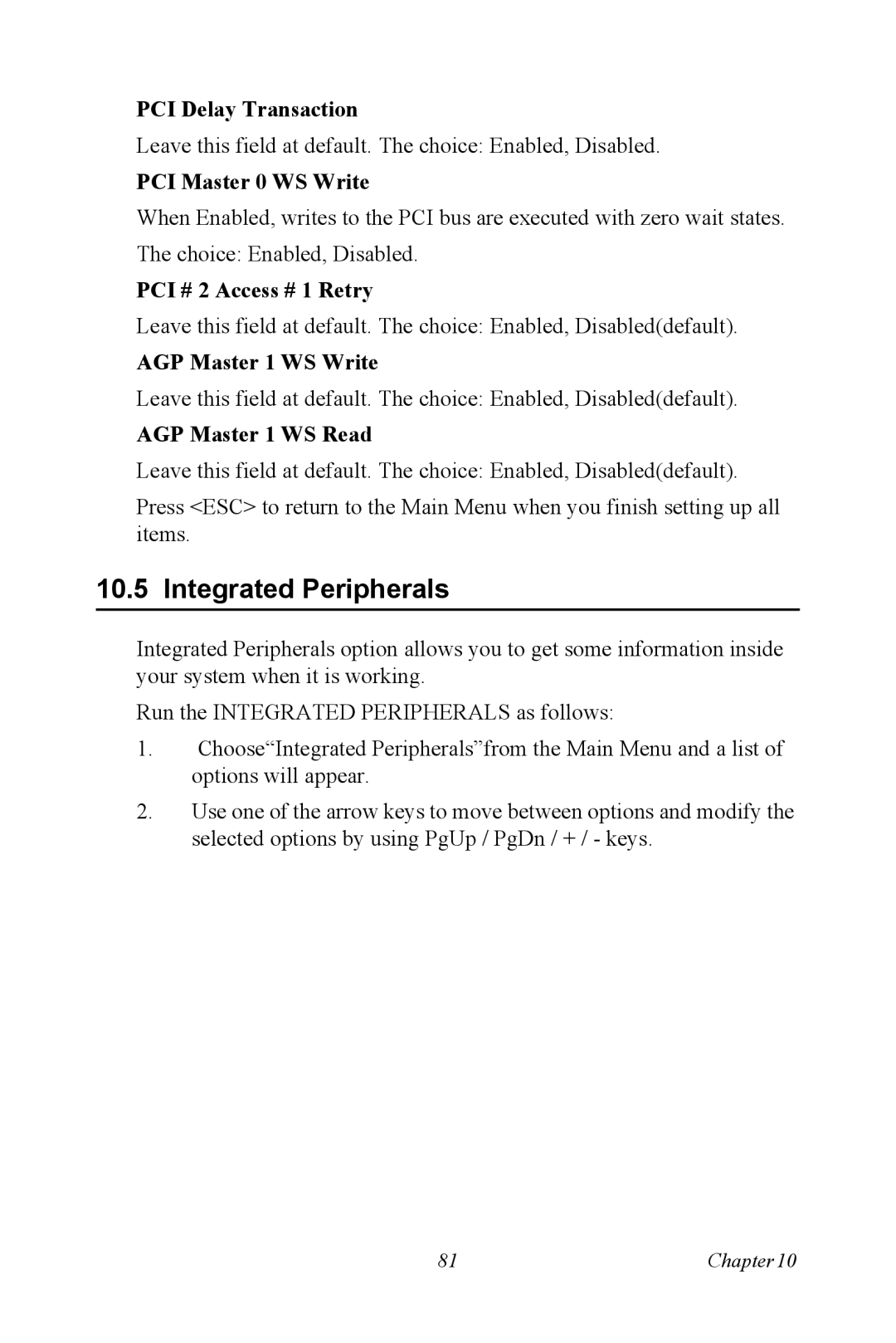 Advantech IPPC-9151 Series user manual Integrated Peripherals 