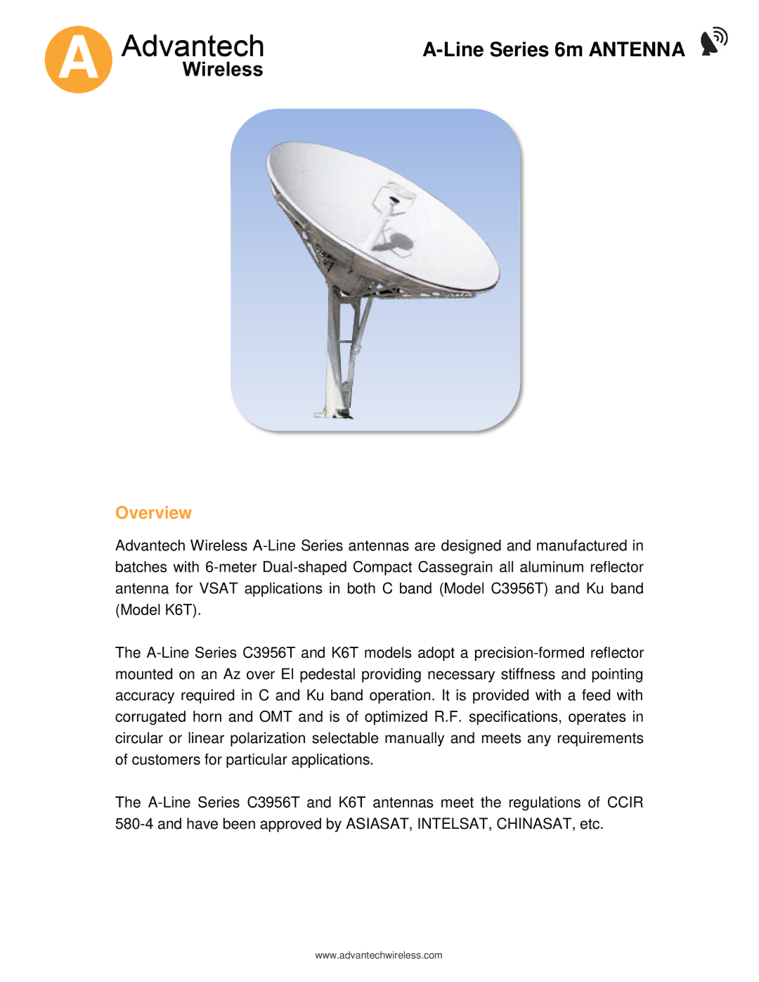 Advantech C3956T, K6T specifications Line Series 6m Antenna 