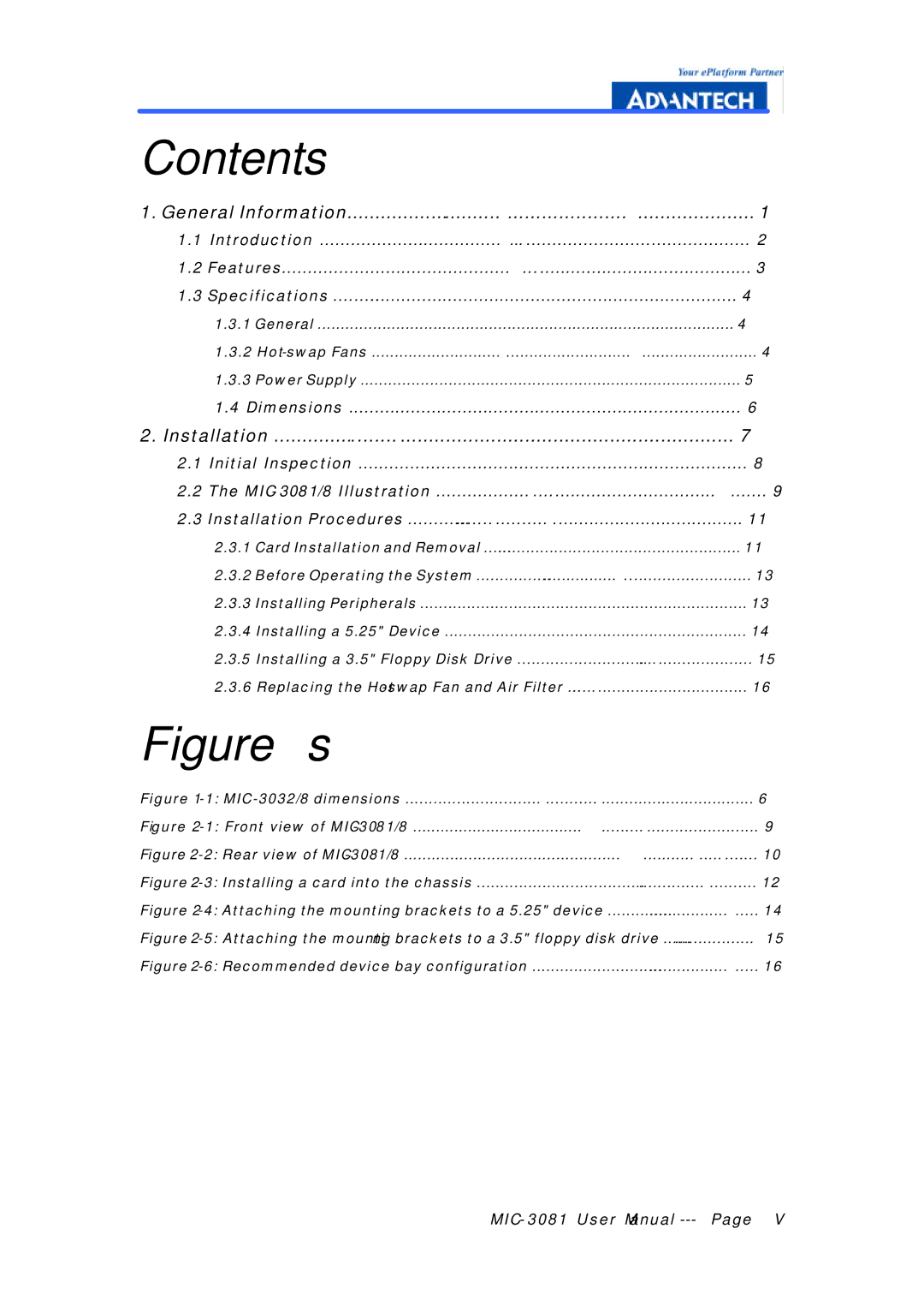 Advantech MIC-3081 manual Figures 