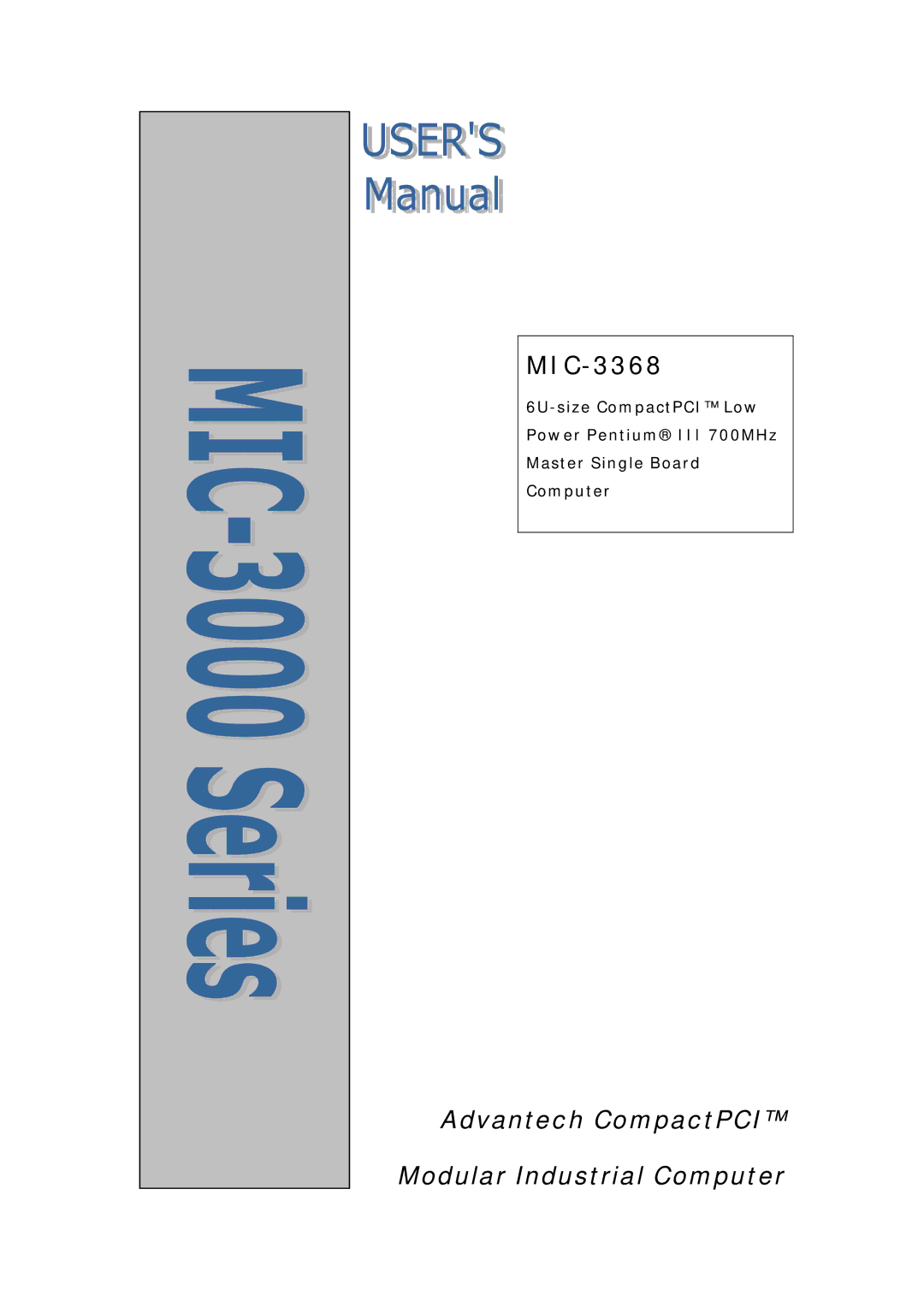 Advantech MIC-3368 manual 