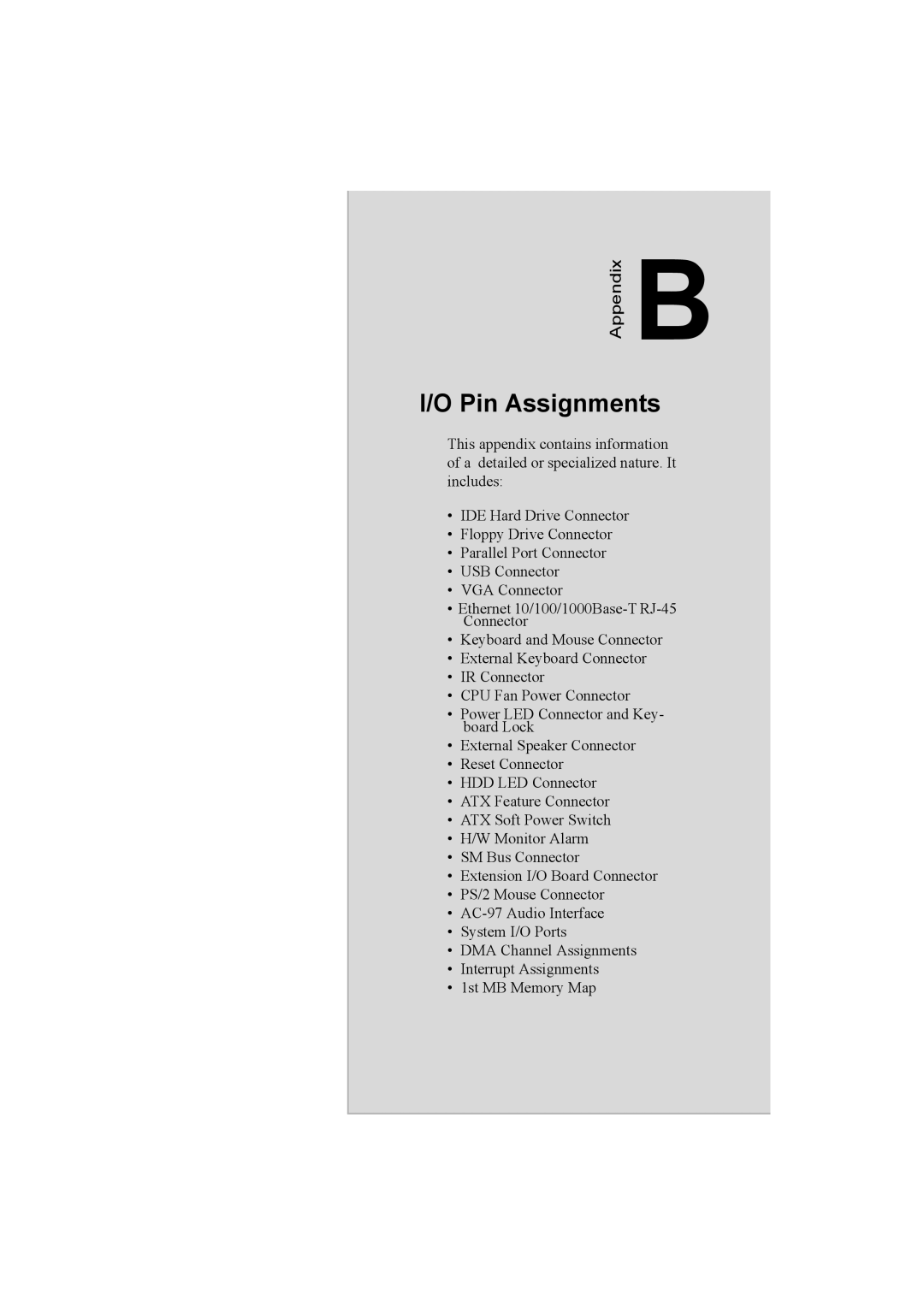 Advantech PCA-6186 user manual Pin Assignments 