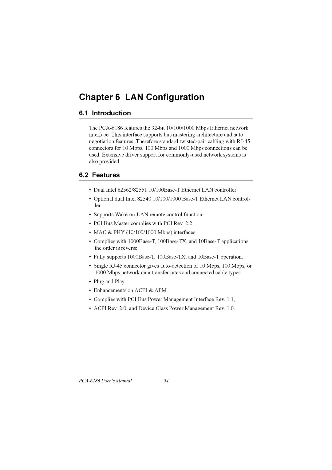 Advantech PCA-6186 user manual Introduction 