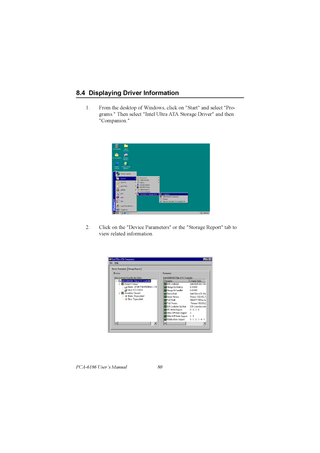 Advantech PCA-6186 user manual Displaying Driver Information 