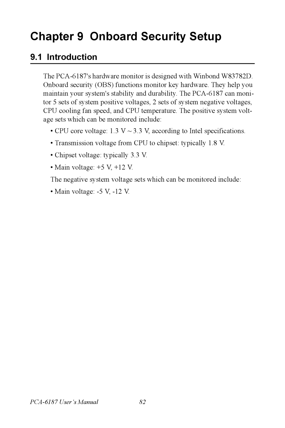 Advantech PCA-6187 user manual Onboard Security Setup 