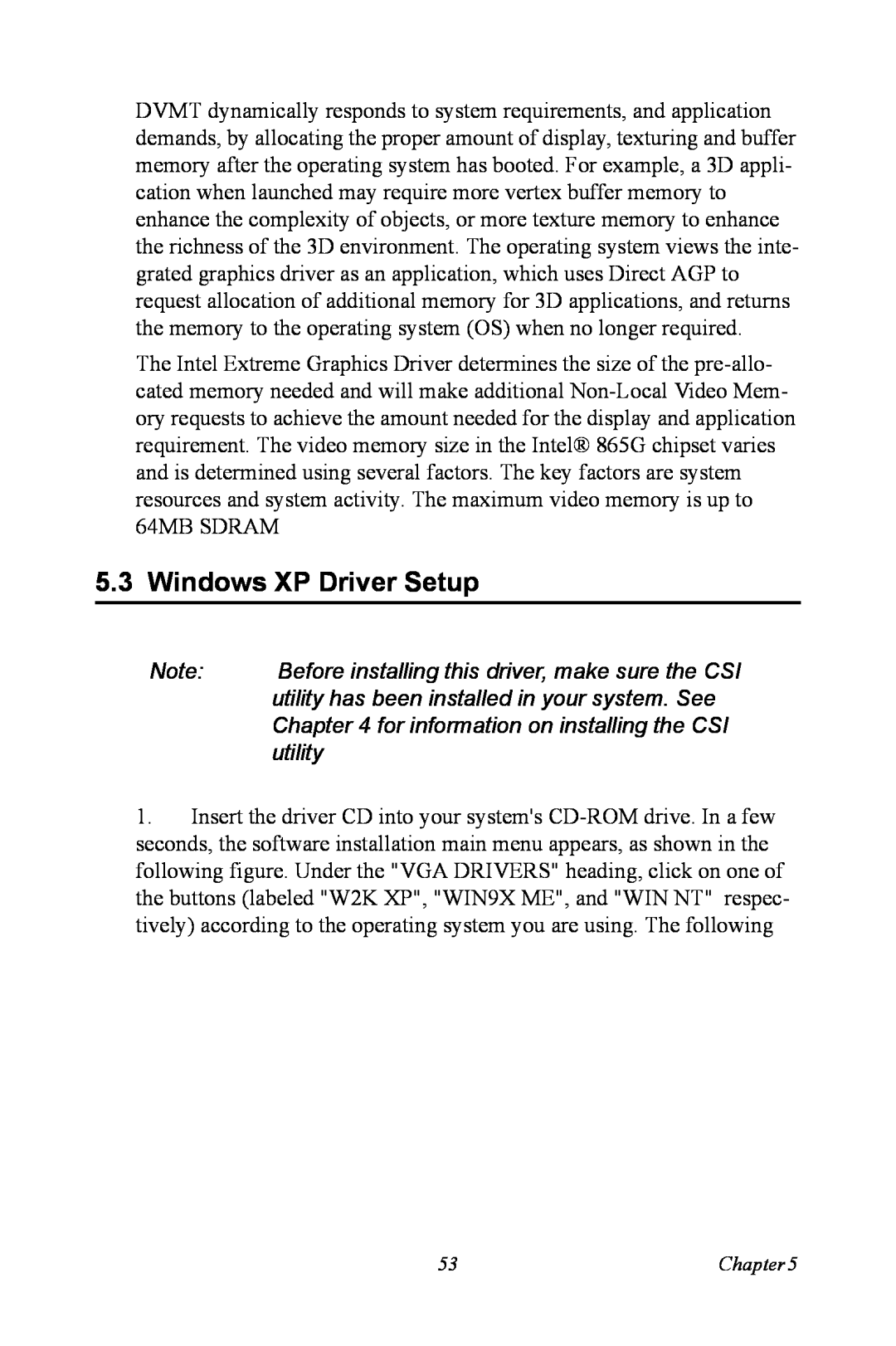 Advantech PCA-6187 user manual Windows XP Driver Setup, Before installing this driver, make sure the CSI, utility 