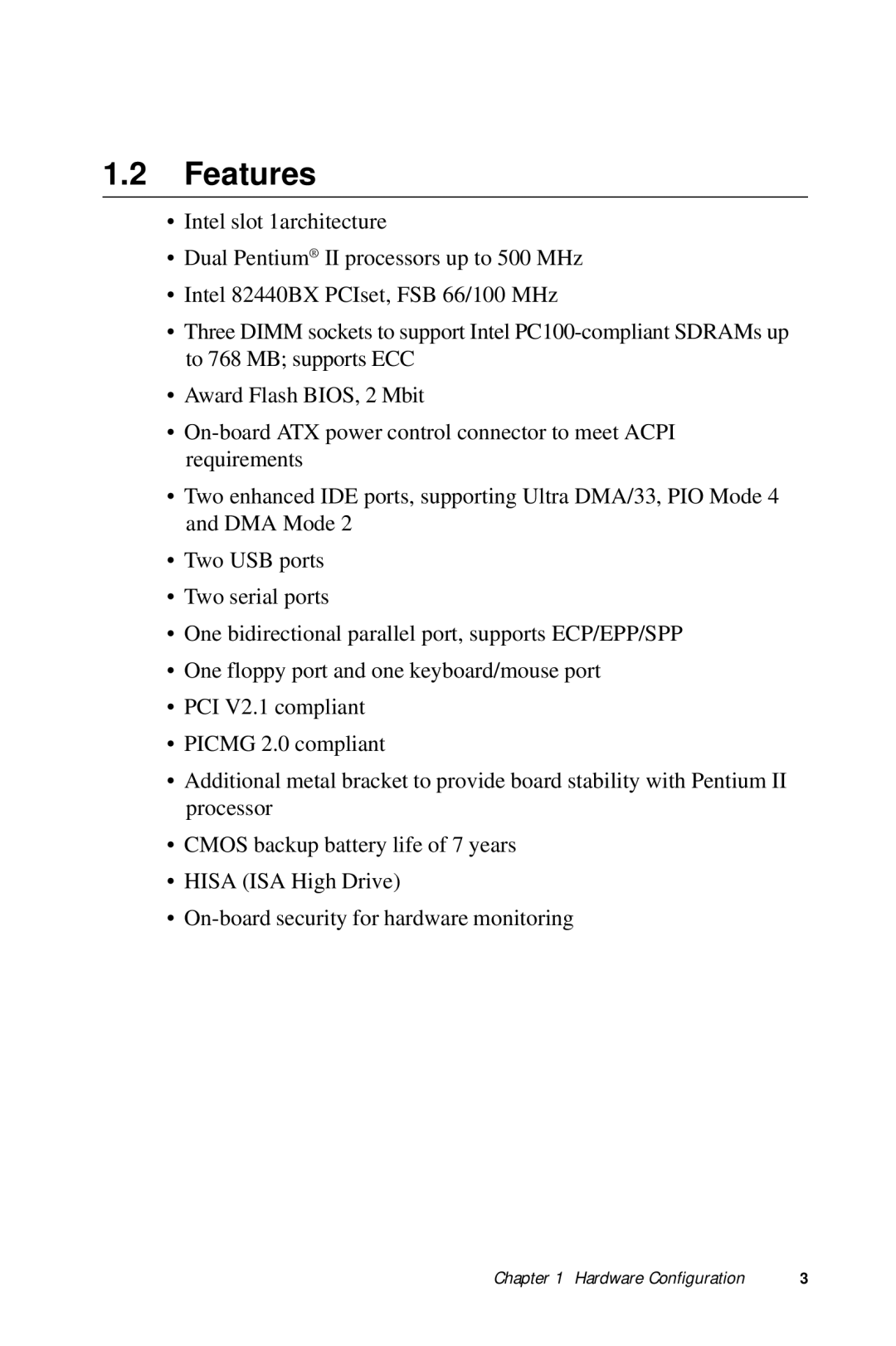 Advantech PCA-6275 manual Features 