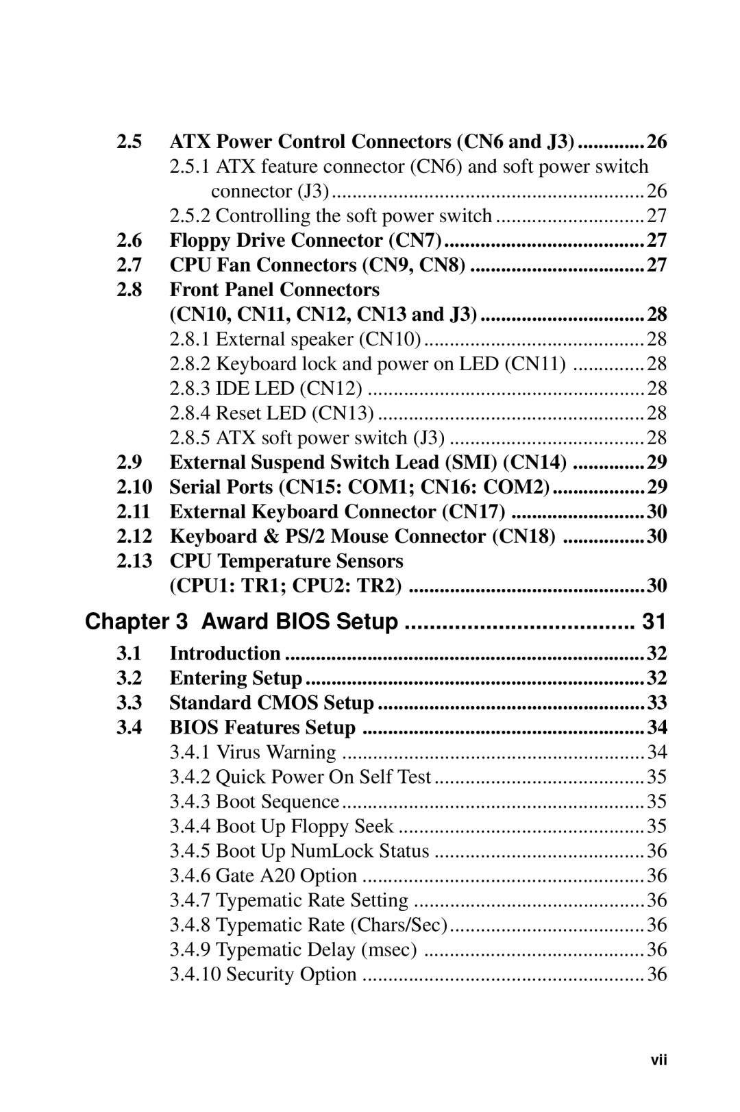 Advantech PCA-6275 manual Award Bios Setup 