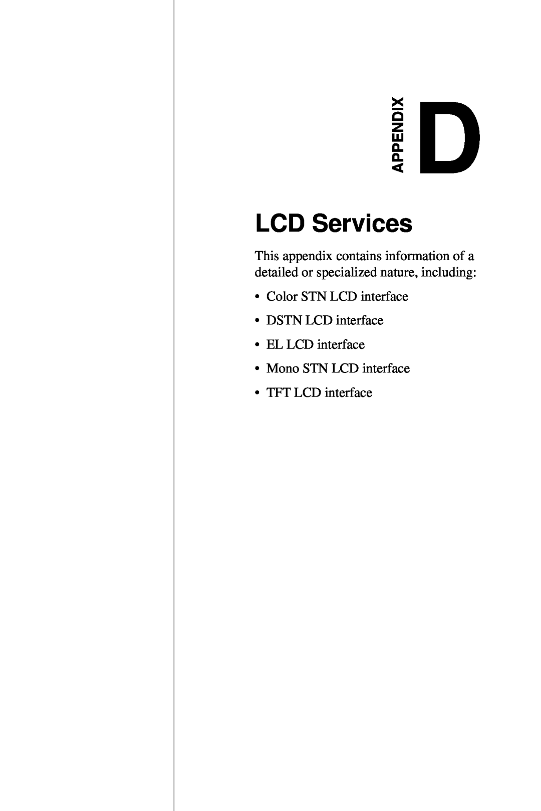 Advantech PCA-6359 user manual LCD Services, Appendix 