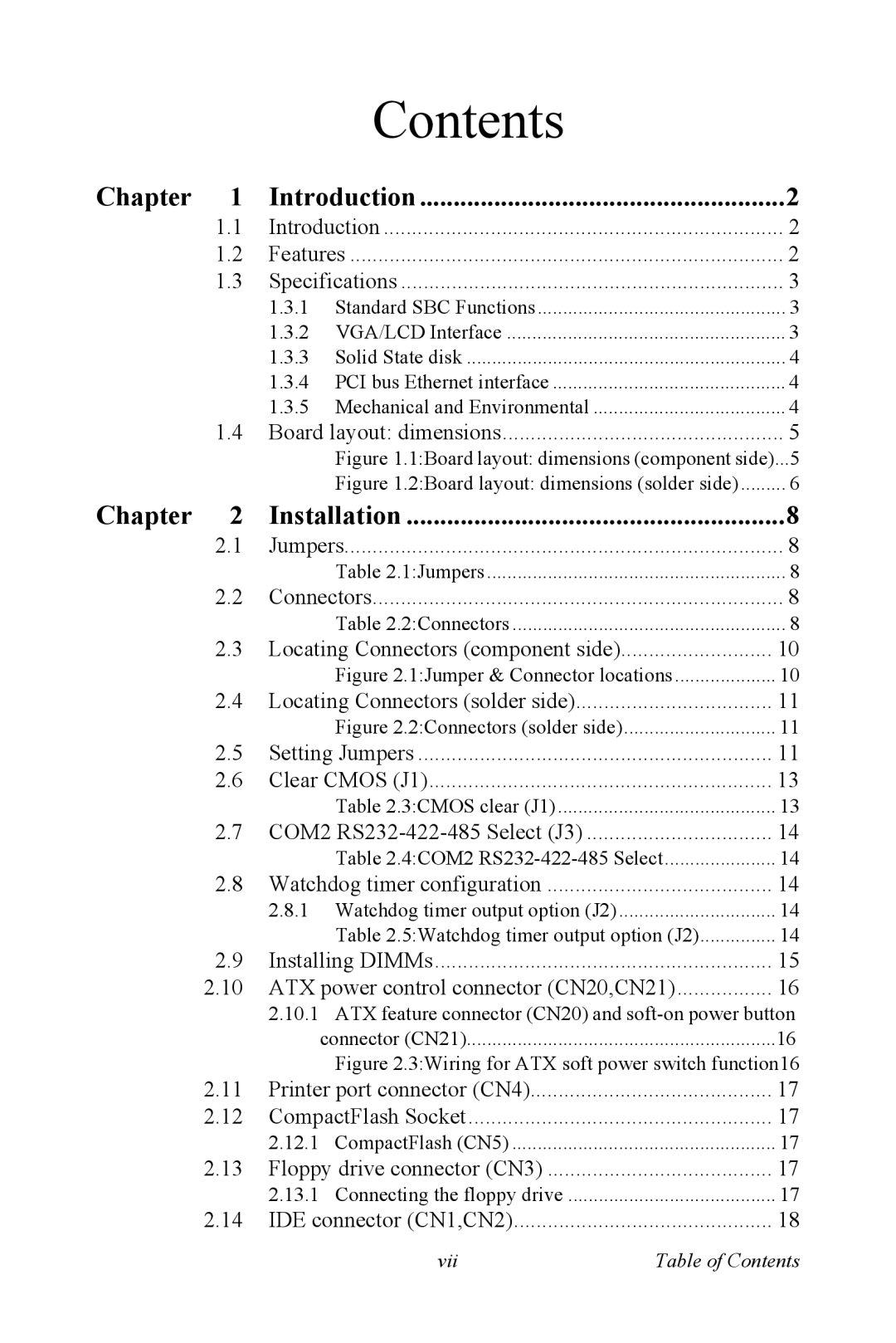 Advantech PCA-6774 user manual Contents 