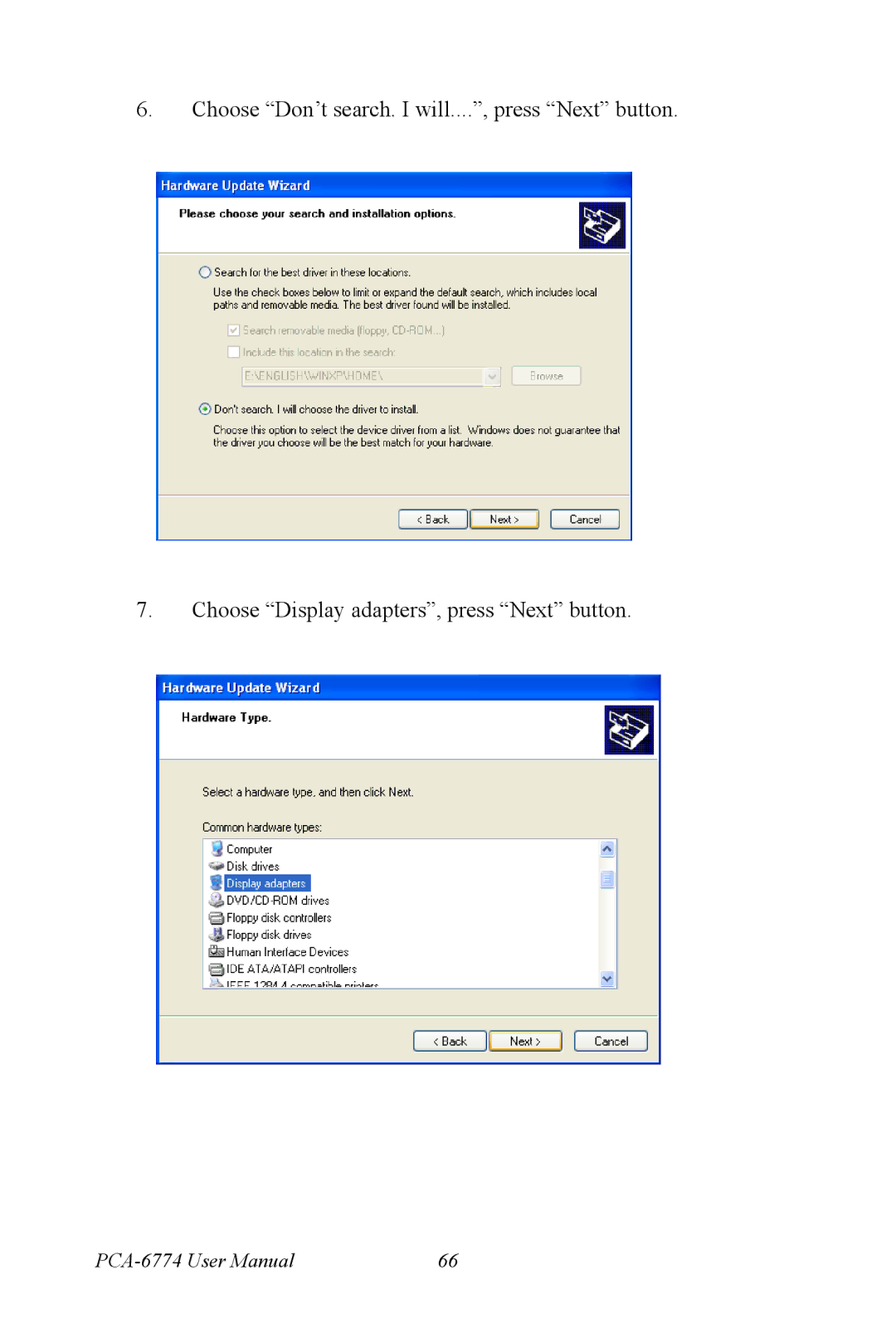 Advantech PCA-6774 user manual 