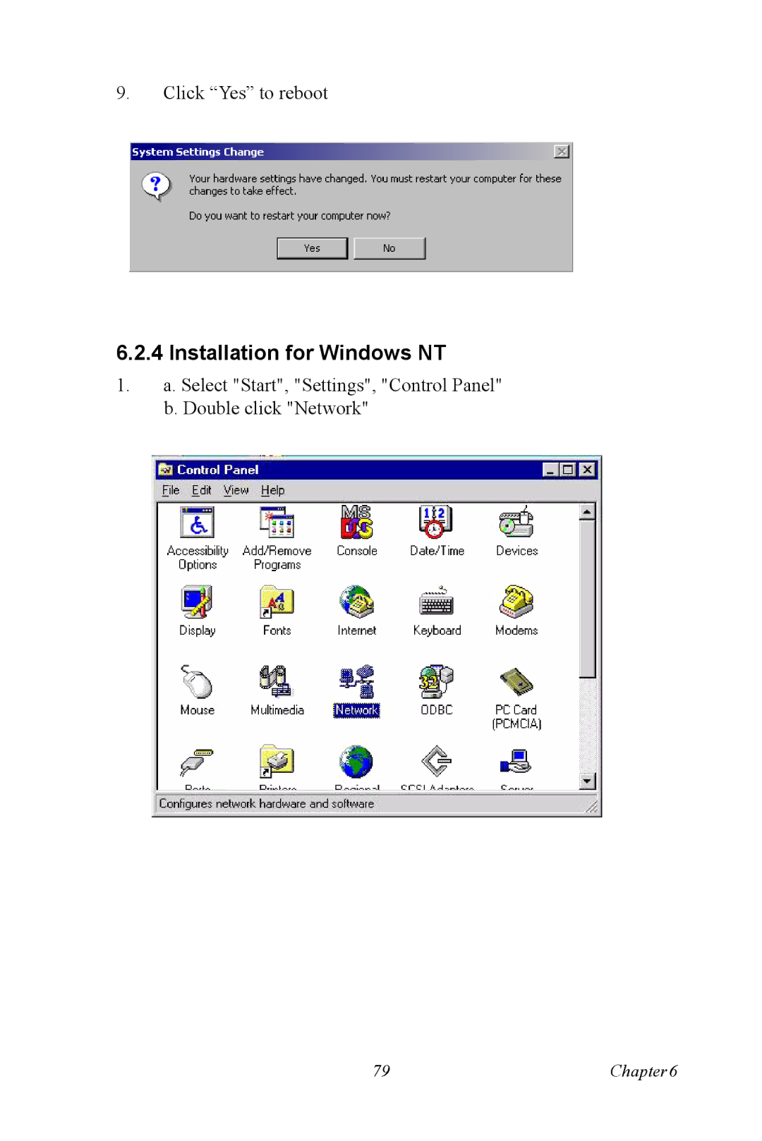 Advantech PCA-6774 user manual Click Yes to reboot 