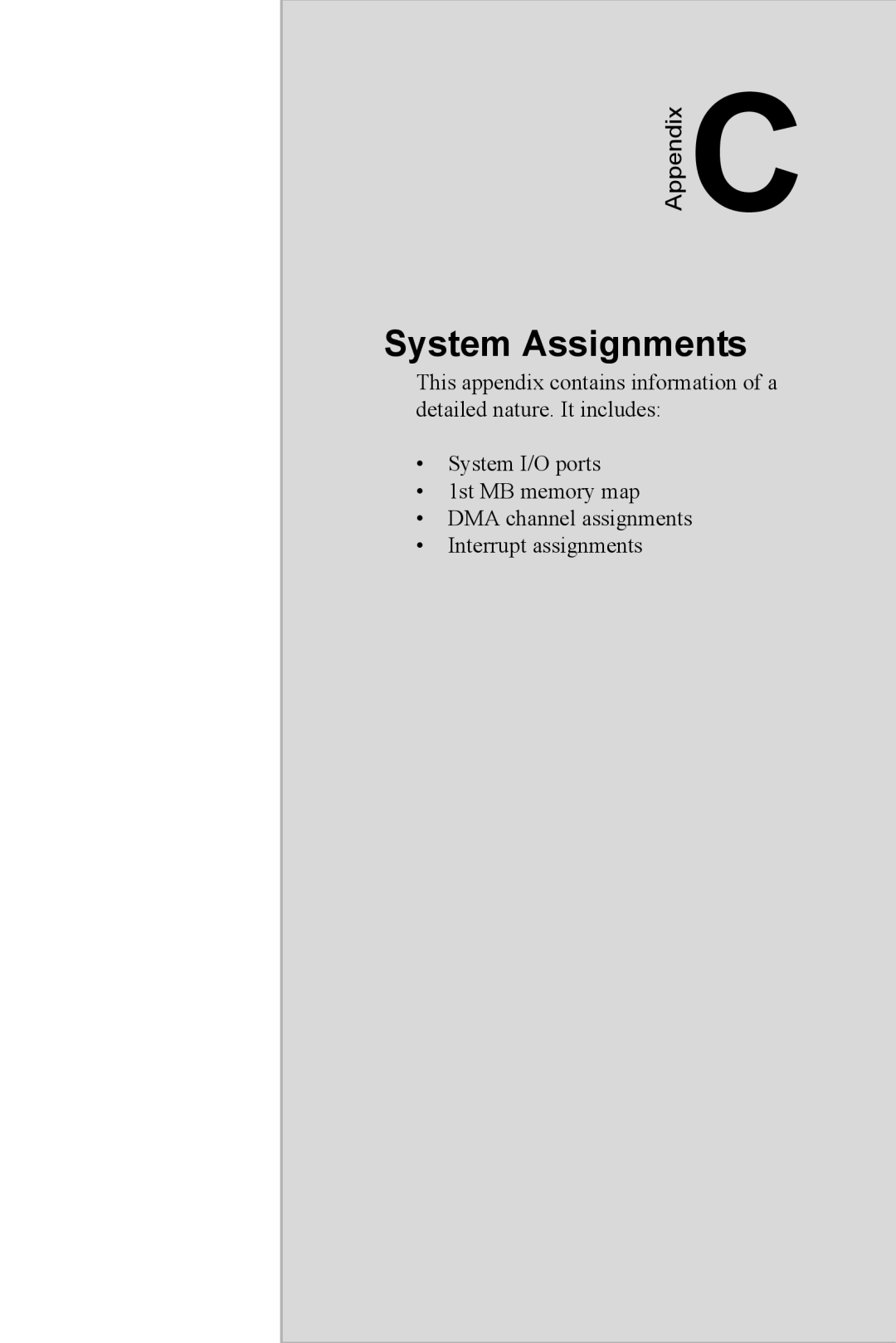 Advantech PCA-6774 user manual System Assignments, Appendix, Appx.C 