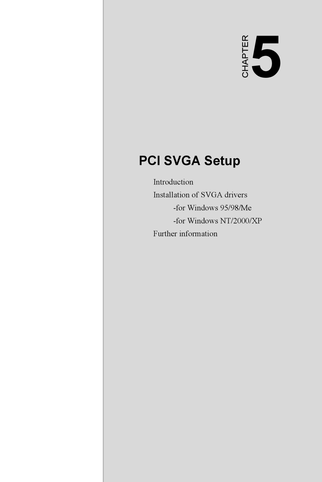 Advantech PCA-6774 user manual PCI SVGA Setup, Chapter 