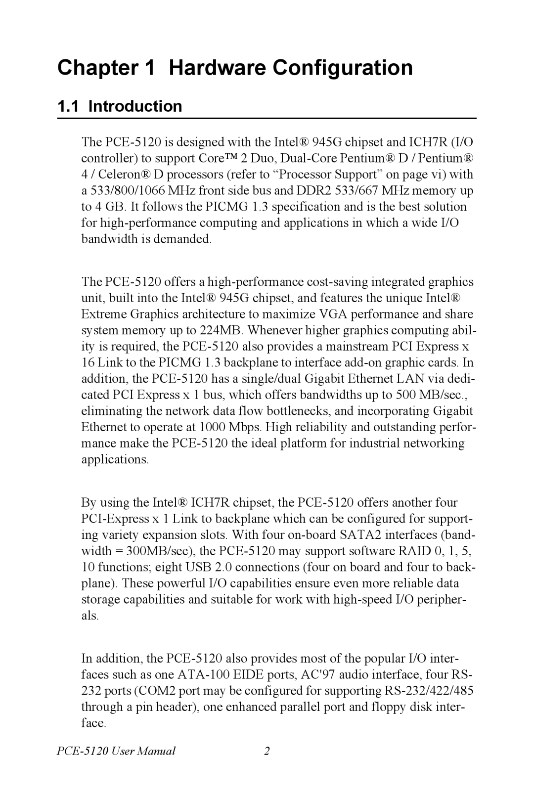 Advantech PCE-5120 user manual Introduction 