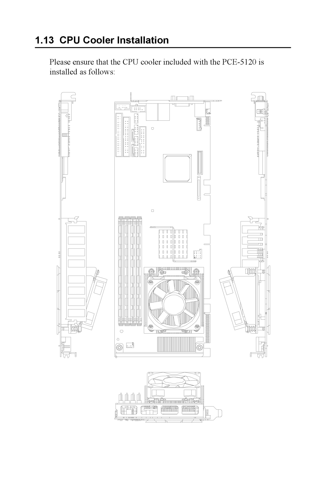 Advantech PCE-5120 user manual CPU Cooler Installation 